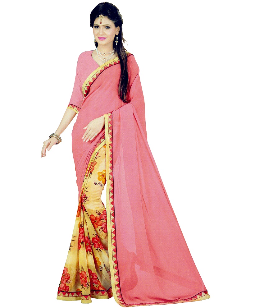ARU GEORGETTE HALF AND HALF SAREES COMBO