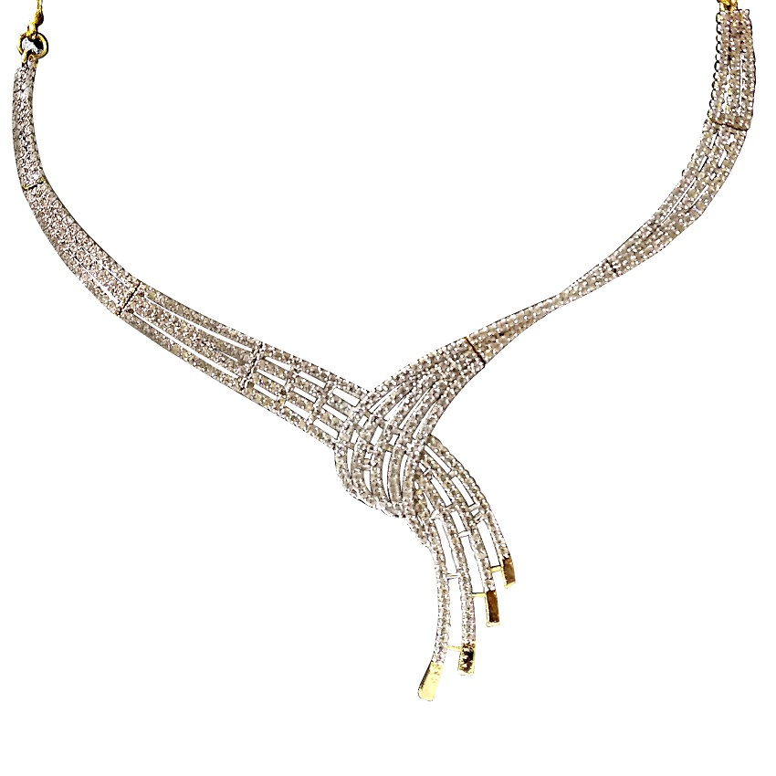 ARU AMERICAN DIAMONDS STUDDED NECKLACE SET . CONTEMPORARY DESIGN
