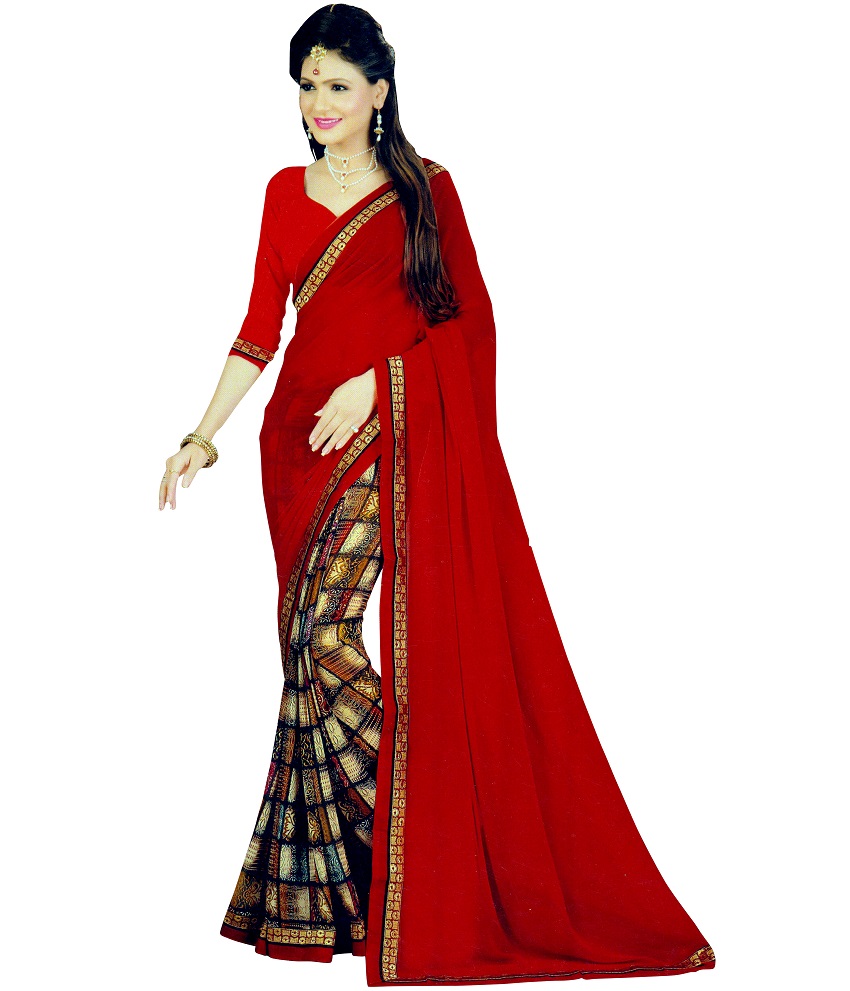 ARU GEORGETTE HALF AND HALF SAREES COMBO