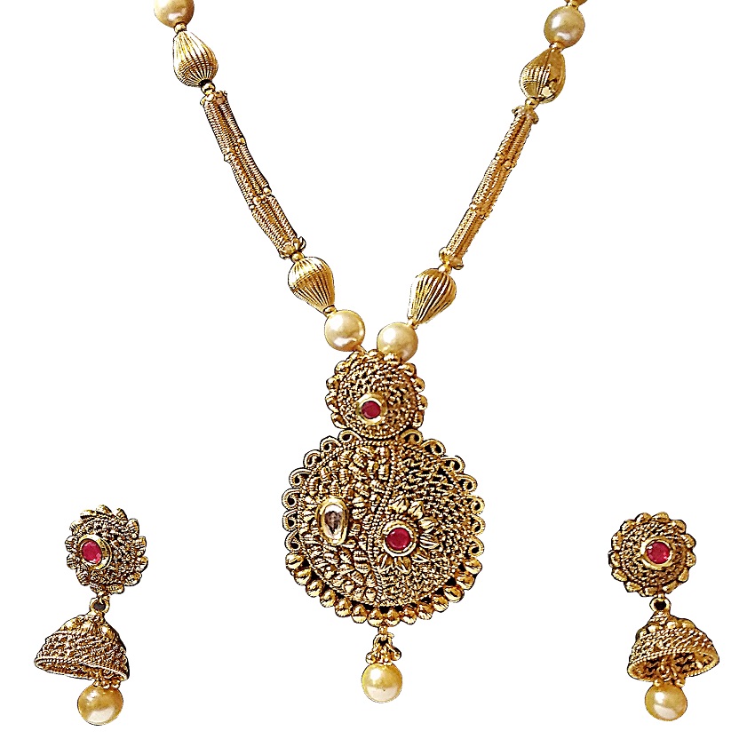 ARU PENDANT SET WITH PEARL CHAIN
