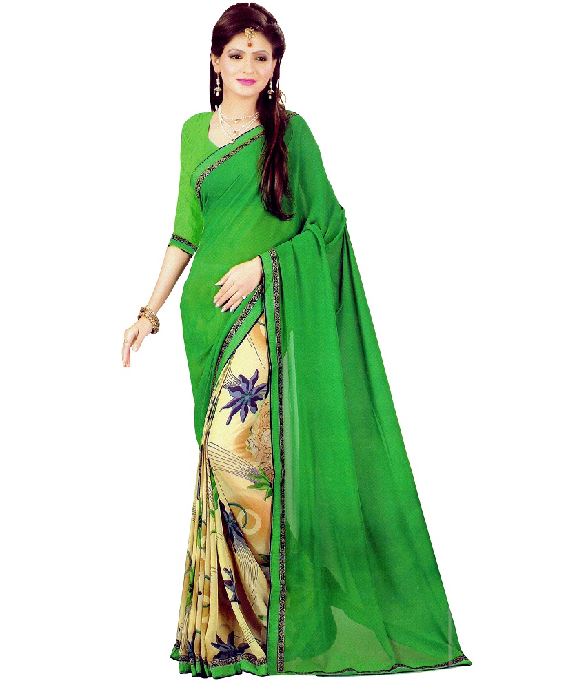 ARU GEORGETTE HALF AND HALF SAREES COMBO