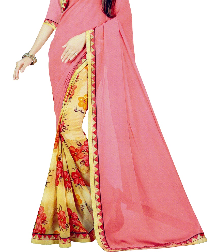 ARU GEORGETTE HALF AND HALF SAREES COMBO